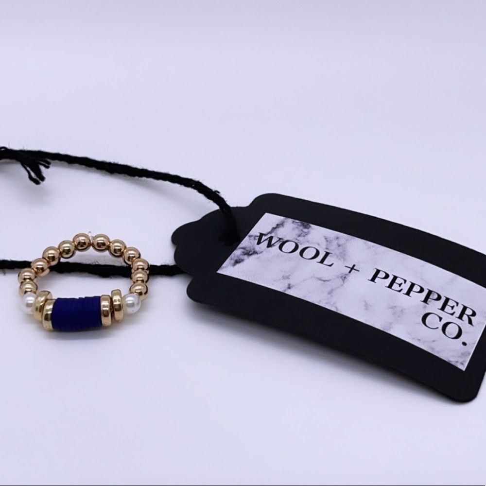 NWT Wool + Pepper Co. Beaded Stackable Ring
